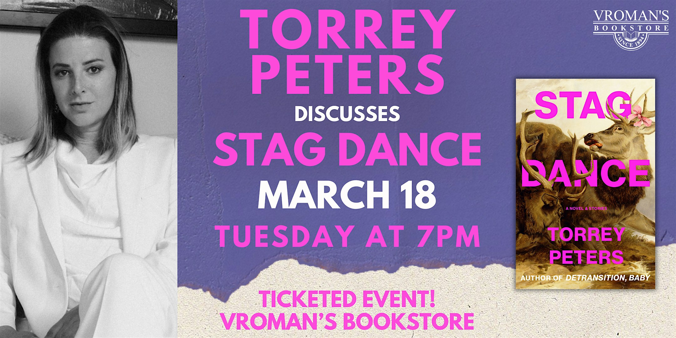 Torrey Peters discusses STAG DANCE | Vroman's Bookstore