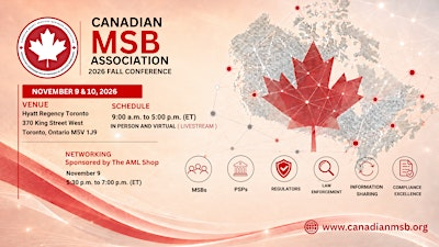 Canadian MSB Association 2026 Fall Conference | Hyatt Regency Toronto