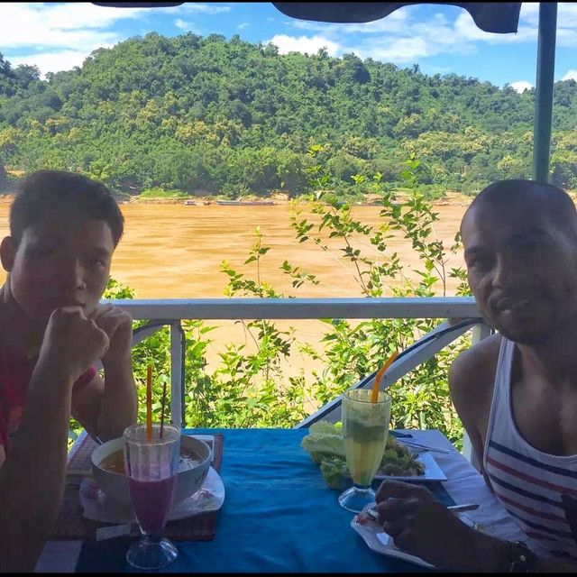 Breakfast by the Mekong River. 