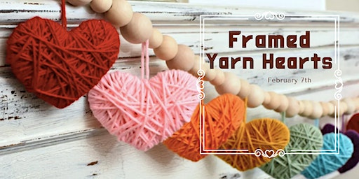 Framed Yarn Hearts | East Dallas Vintage Annex