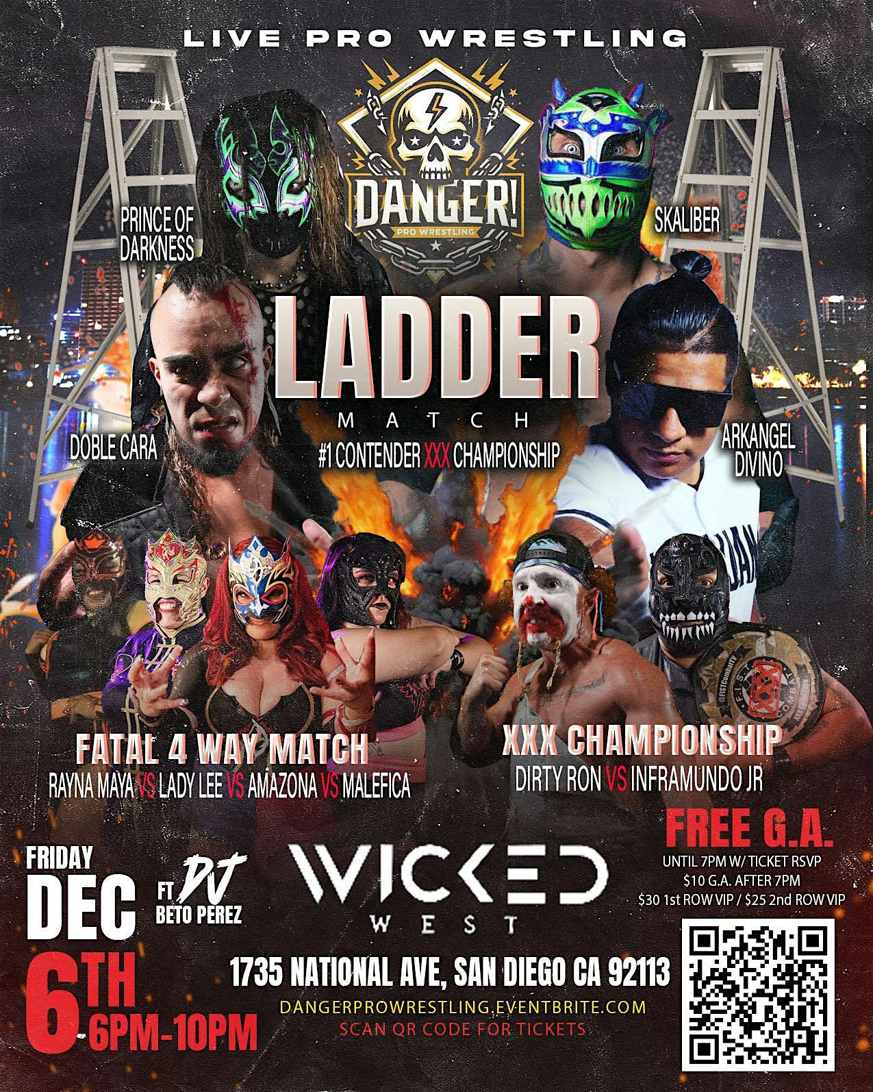 FREE TIX live pro wrestling/lucha libre 1st Fridays at Wicked West | Wicked West
