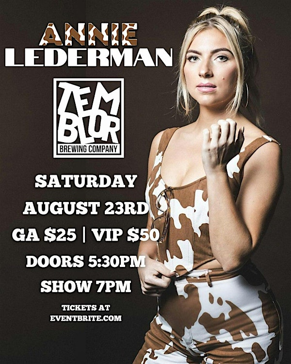 ANNIE LEDERMAN! Presented by Temblor Brewing | Temblor Brewing Company