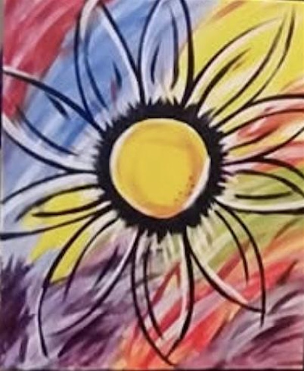 Paint with Ashley Blake “ Psychedelic Flower” Paint Night | The Railyard on 66 (Springfield, IL)