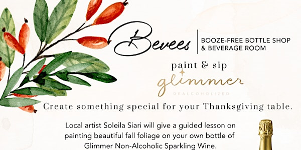 Glimmer Paint & Sip | Bevees Booze-Free Bottle Shop & Beverage Room