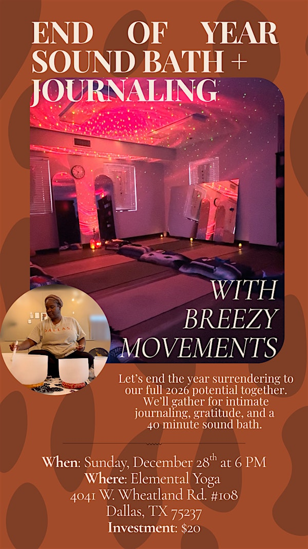 End of Year Sound Bath + Journaling Experience | Elemental Yoga + Meditation Studio
