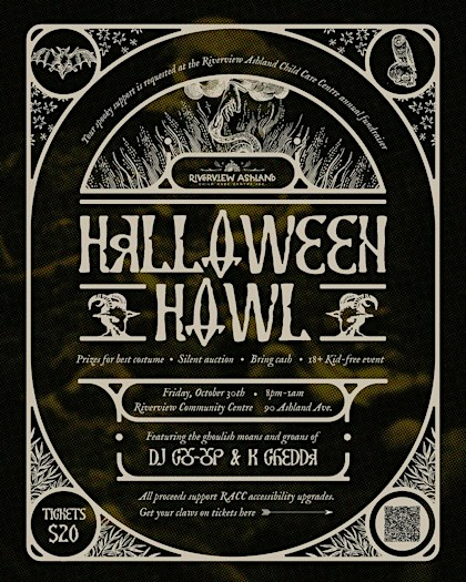 HALLOWEEN HOWL RACC Halloween Fundraising Social! | Riverview Community Centre & Rink
