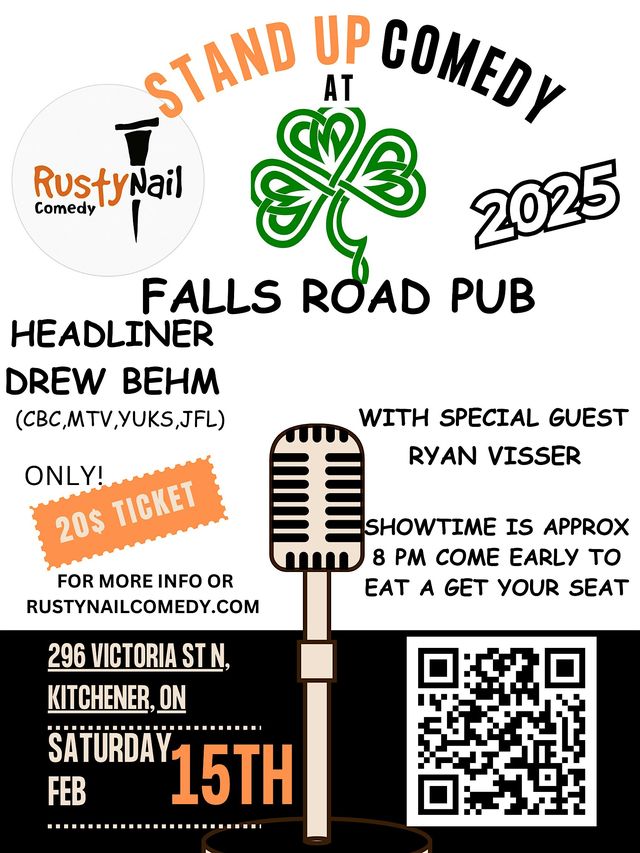 Rusty Nail Comedy 2ND show at Falls Road: Headliner Drew Behm | Falls Road Irish Pub
