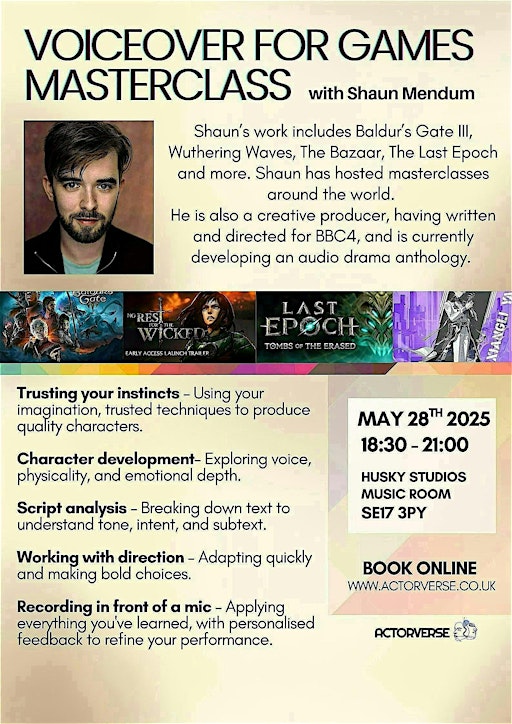 Voiceover Masterclass with Industry PRO Shaun Mendum | Husky Studios