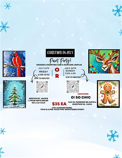 Christmas in July Paint Party(SUNDAY) | O! So Chic