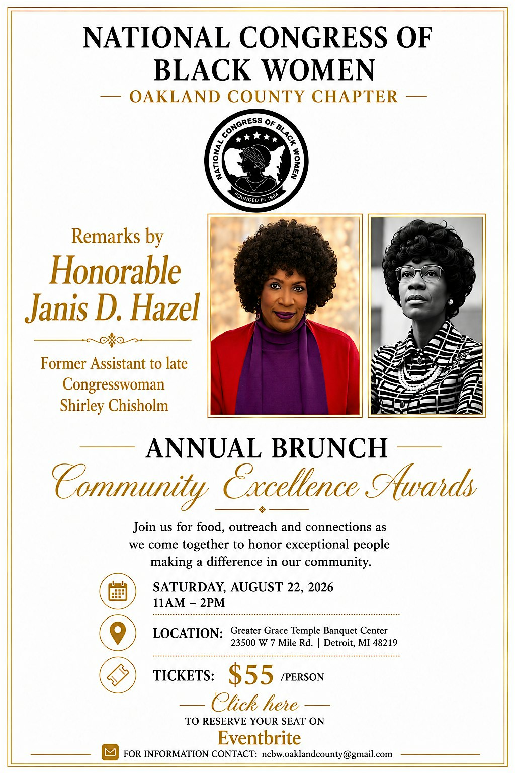 National Congress of Black Women - Community Excellence Awards Brunch | Greater Grace Temple
