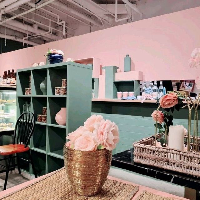 Pink and floral themed Brown Butter cafe 🥑☕