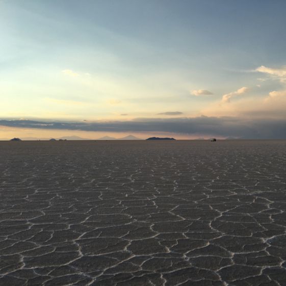 driving on the world’s largest salt flat