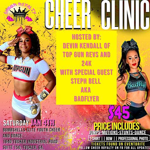Cheer Clinic with Top Guns Devin Kendall & Steph Bell AKA BadFlyer | Bombshells Elite Cheer and Dance