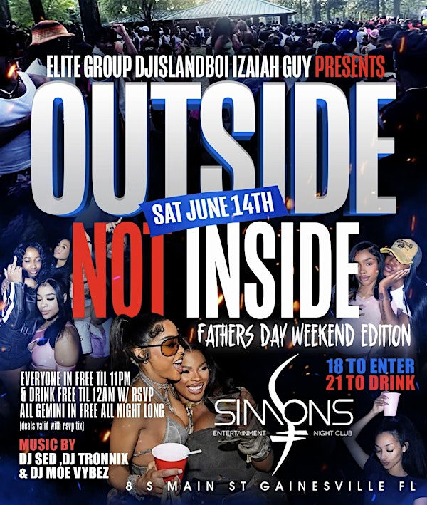 OUTSIDE NOT INSIDE : FATHERS DAY WEEKEND | Simons