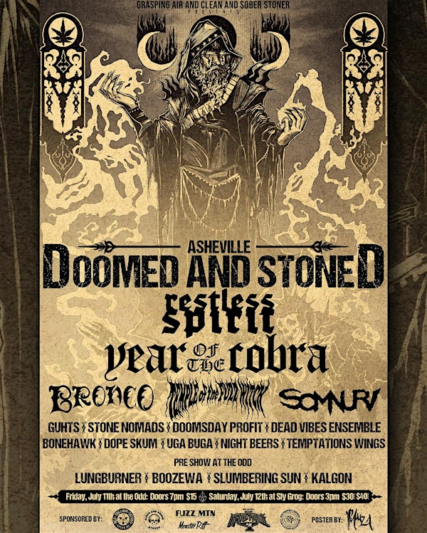 Asheville Doomed and Stoned | Sly Grog Lounge