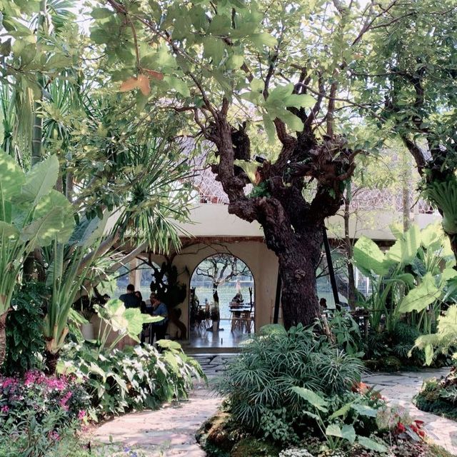 Balinese Garden River View Cafe in Kanchanaburi 🌿
