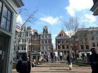 Walking during fall in Amsterdam 