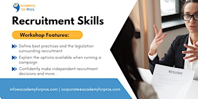 Recruitment Skills 1 Day Training in Greater Sudbury | For venue details reach us at: info@academyforpros.com