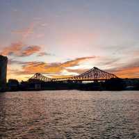 Beautiful Brisbane River With Sunrise