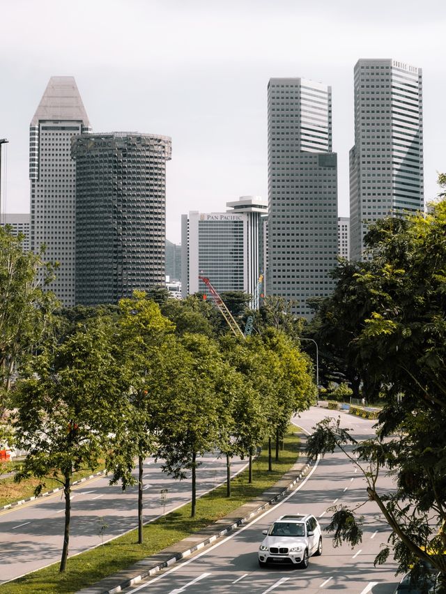 Historical downtown with modern city view