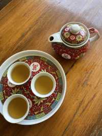 Afternoon tea in a thai style cafe