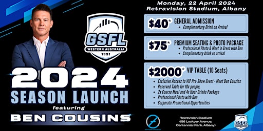 Great Southern Football League 2024 Season Launch featuring Ben Cousin LIVE | Retravision Stadium