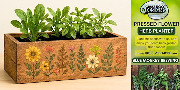 Pressed Flower Herb Planter| Blue Monkey Brewing | Blue Monkey Brewing Company