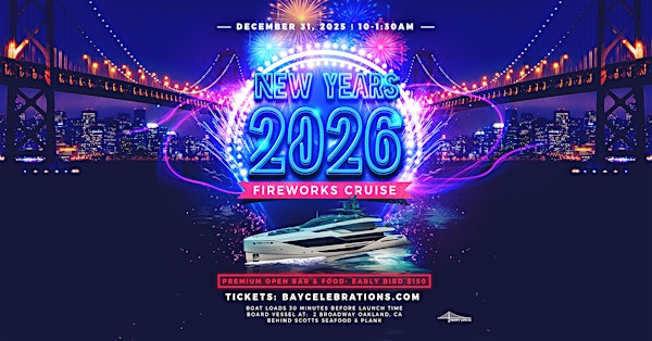 New Year's Eve Fireworks  Cruise 2026 | Bay Celebrations