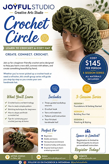 Crochet Circle: Learn to Crochet a Cozy Hat | Joyful Studio