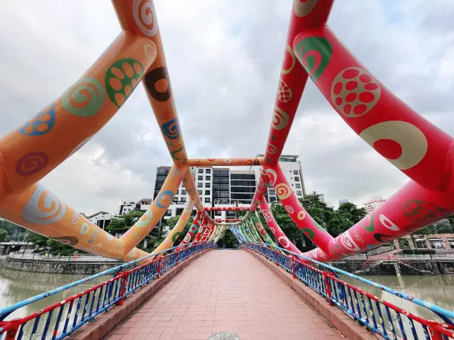 Art bridge by the quay