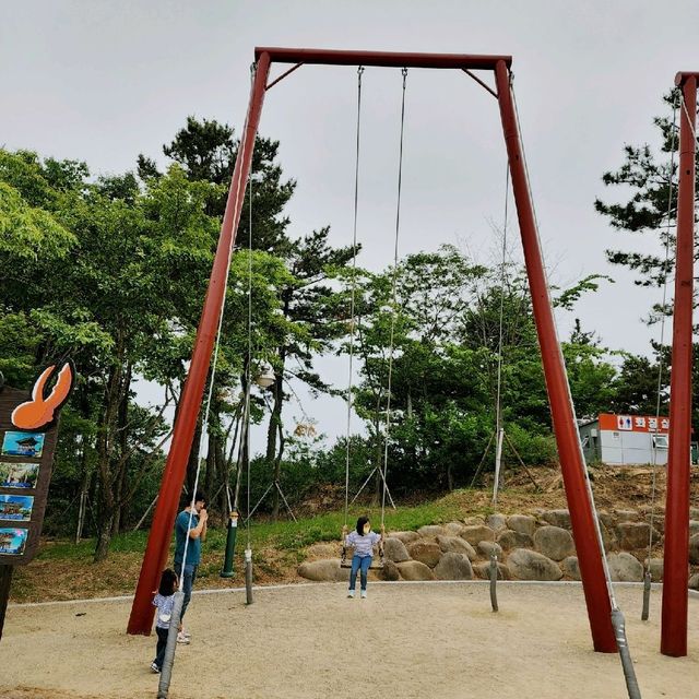 울진 왕피천케이블카의 끝에서 아이와 함께 포토타임!