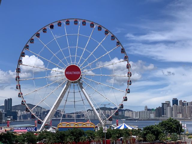 本地遊 | 中環至灣仔海濱漫步 | 藍天白雲下的維港美景