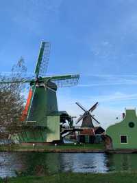 Traditional windmill at Zaanse Schans
