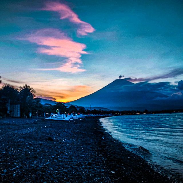 Black Sand at Amed Beach in Bali!
