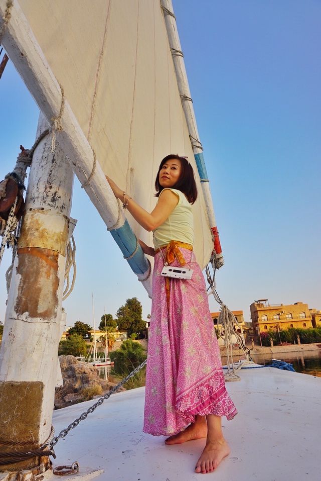 【Travel around the 🌍 world】Egypt 🇪🇬. Aswan Felucca on the Nile River.