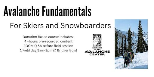 Avalanche Fundamentals January Course: Field sessions at Bridger Bowl | Bridger Bowl and ZOOM Online