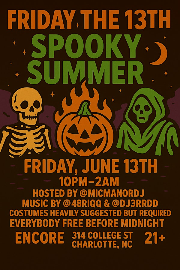 Friday the 13th : Spooky Summer | Encore Nightclub Charlotte