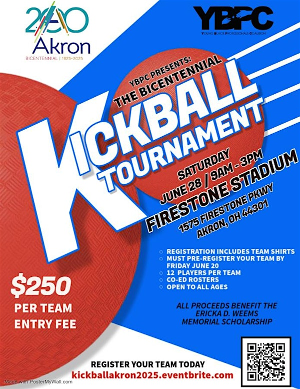 AKRON BICENTENNIAL KICKBALL TOURNAMENT PRESENTED BY YBPC | Firestone Stadium