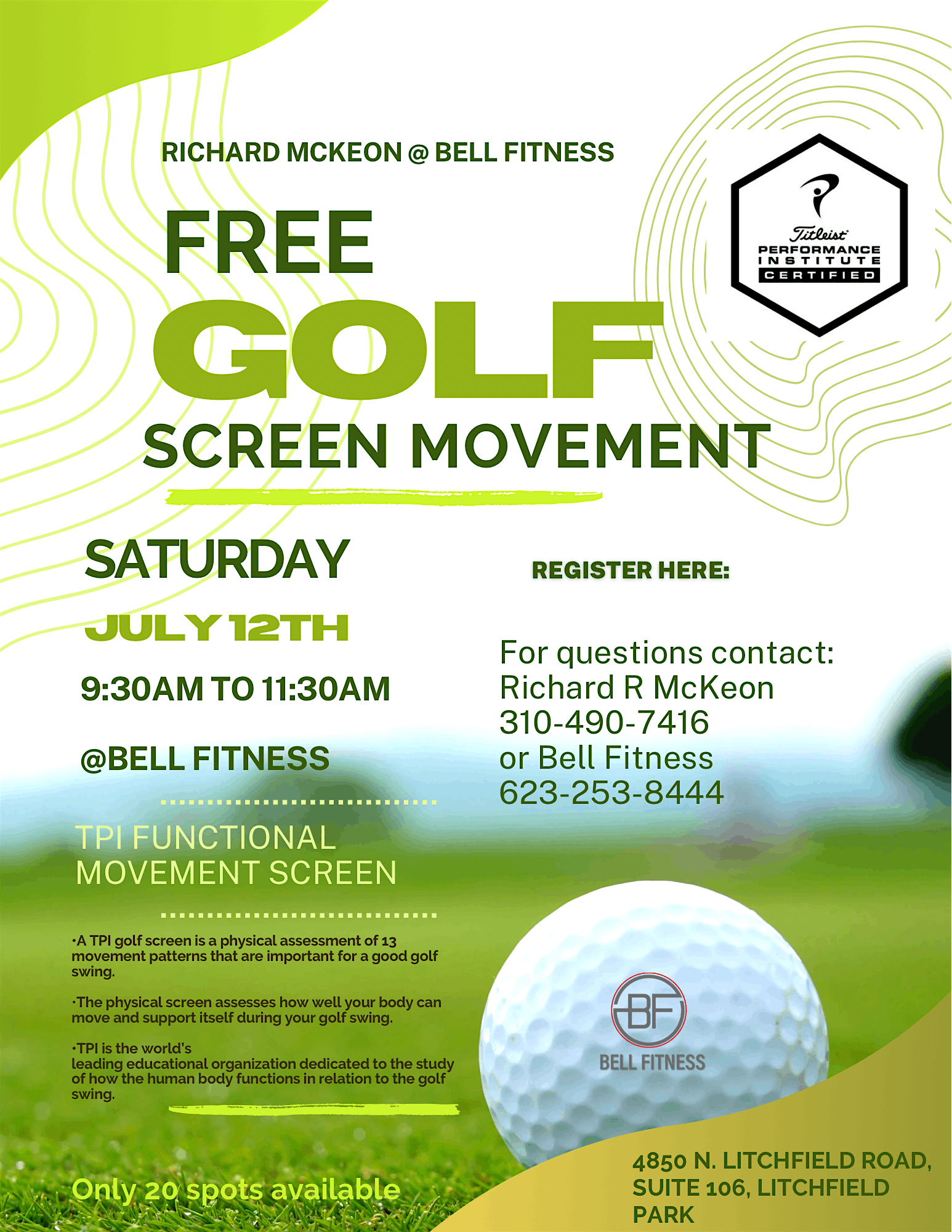 FREE GOLF SCREEN MOVEMENT | Bell Fitness