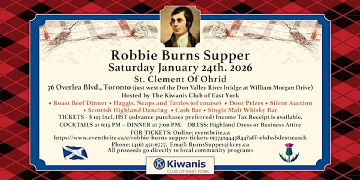 ROBBIE BURNS SUPPER | 76 Overlea Blvd