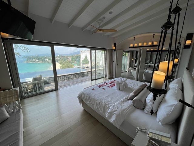 Private pool villa with stunning beach view