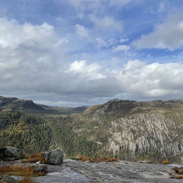 hiking to preikestolen