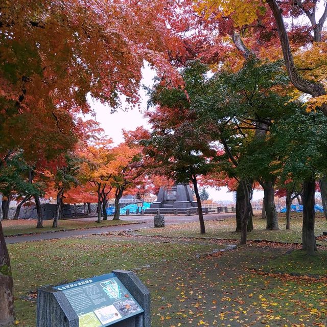 岩手県！盛岡城跡の本丸と紅葉