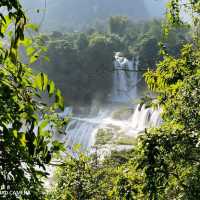 Waterfalls with the view on Vietnam