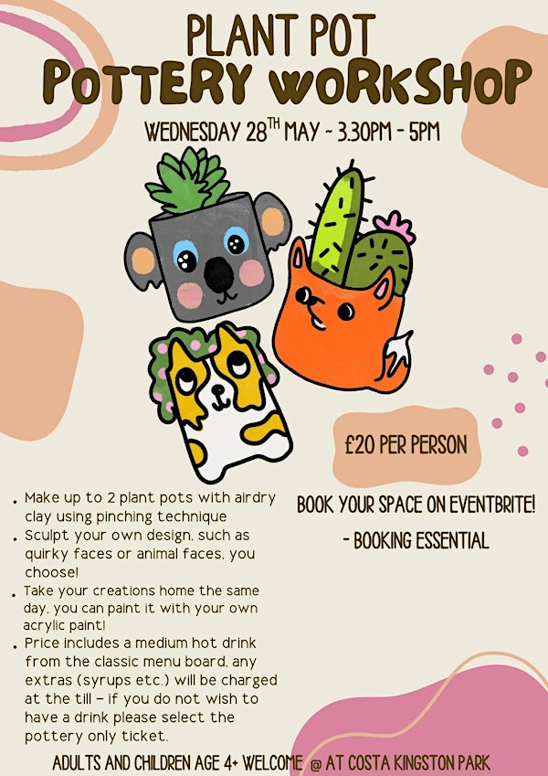 Quirky Plant Pot Workshop - Family Friendly | Costa Coffee