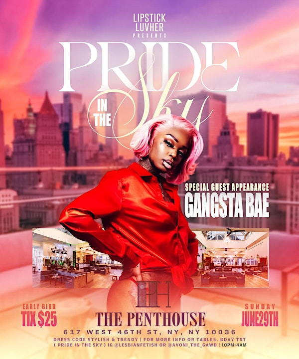PRIDE IN THE SKY ( ROOFTOP ) LGBT SUN JUNE 29 | THE PENTHOUSE