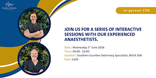 A Series of Interactive Anaesthesia Sessions | Southern Counties Veterinary Specialists