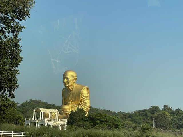 Gigantic Gold Monk Statue in Khao Yai 