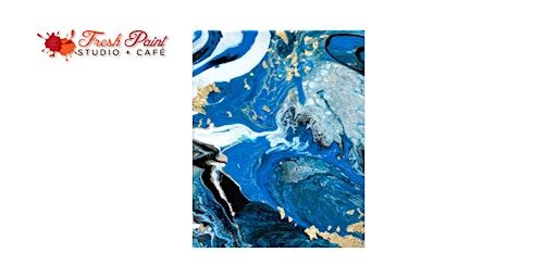 In-Studio Paint Night - Paint Pouring with Gold Leaf Acrylic Painting | Fresh Paint Studio + Cafe Toronto
