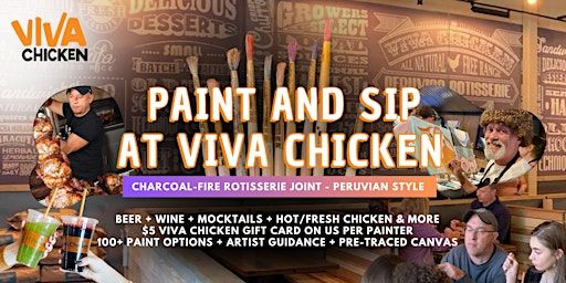 Paint & Sip Night at Viva Chicken W-S (Fam-Friendly, $5 Gift Card on Us) | Viva Chicken Winston Salem